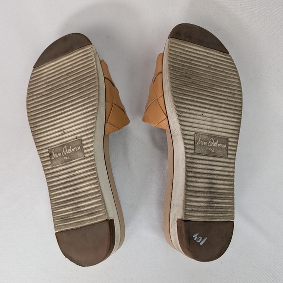 Sam Edelman Adaley Leather Platform Slide Sandals Woven - Picture 10 of 12